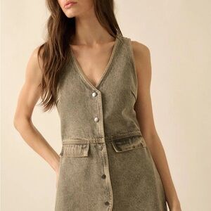 Medium Glory Days Sleeveless Denim Vest Romper